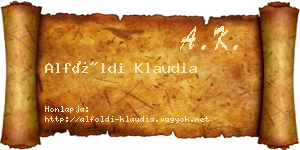 Alföldi Klaudia névjegykártya